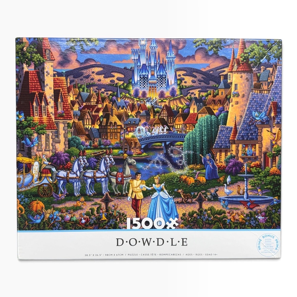 Disney Cinderella Dowdle 1500 Piece Jigsaw Puzzle Ceaco 43404 with Poster